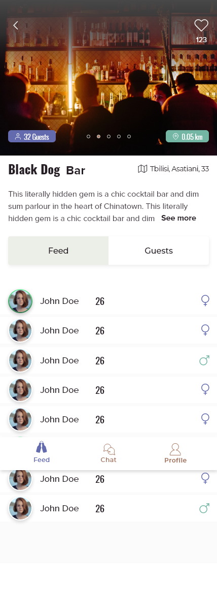 Chat Bar — Guests are behind the check-in