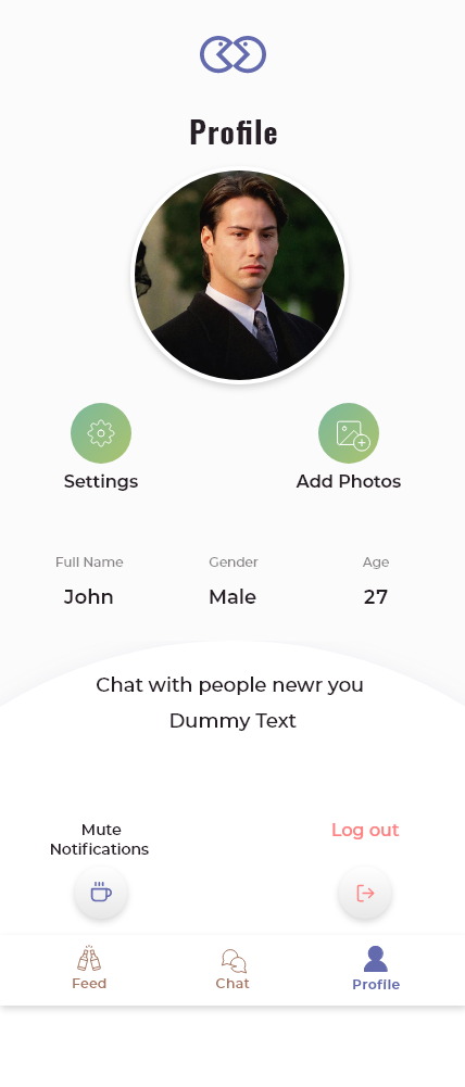 Chat Bar — A profile with four fields