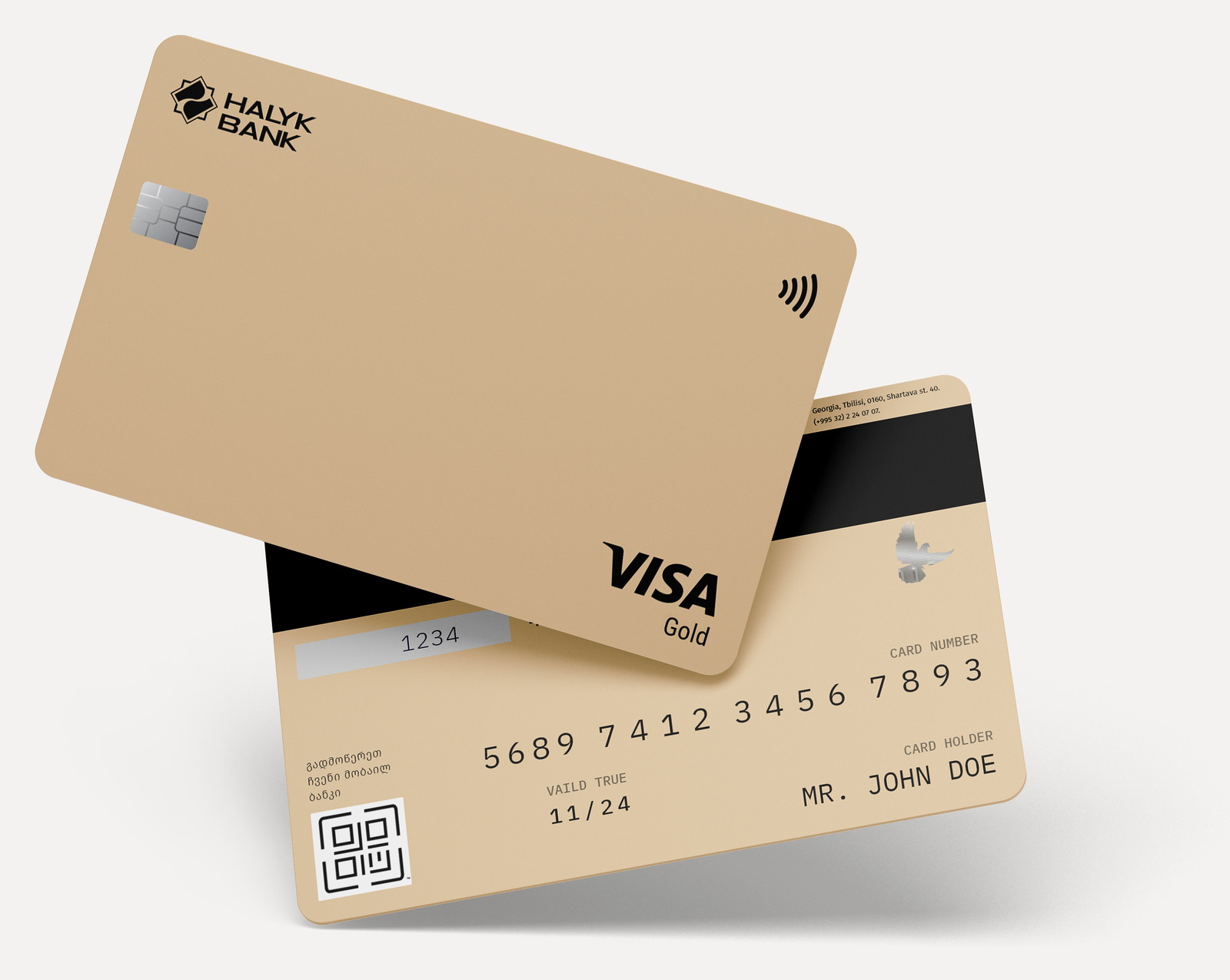 Halyk · Cards — The numbers moved to the back