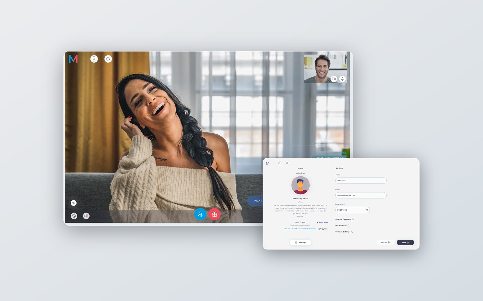 Meetsland — interface design