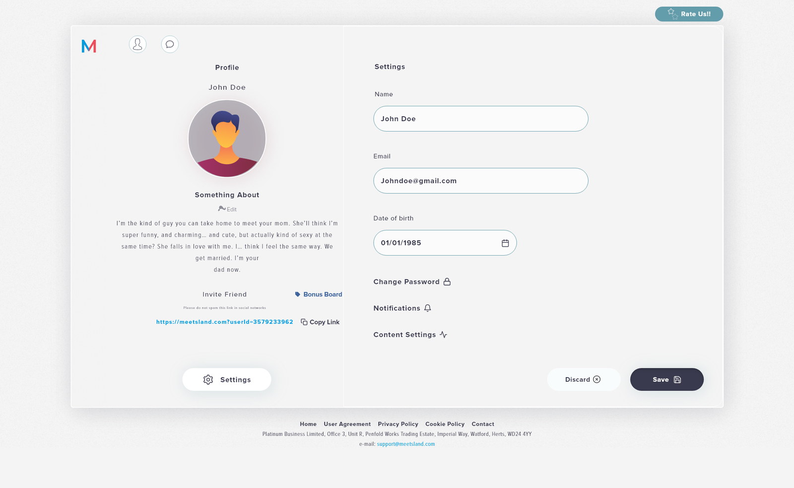 Meetsland — Controls next to the action