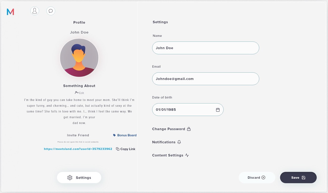 Meetsland — Controls next to the action