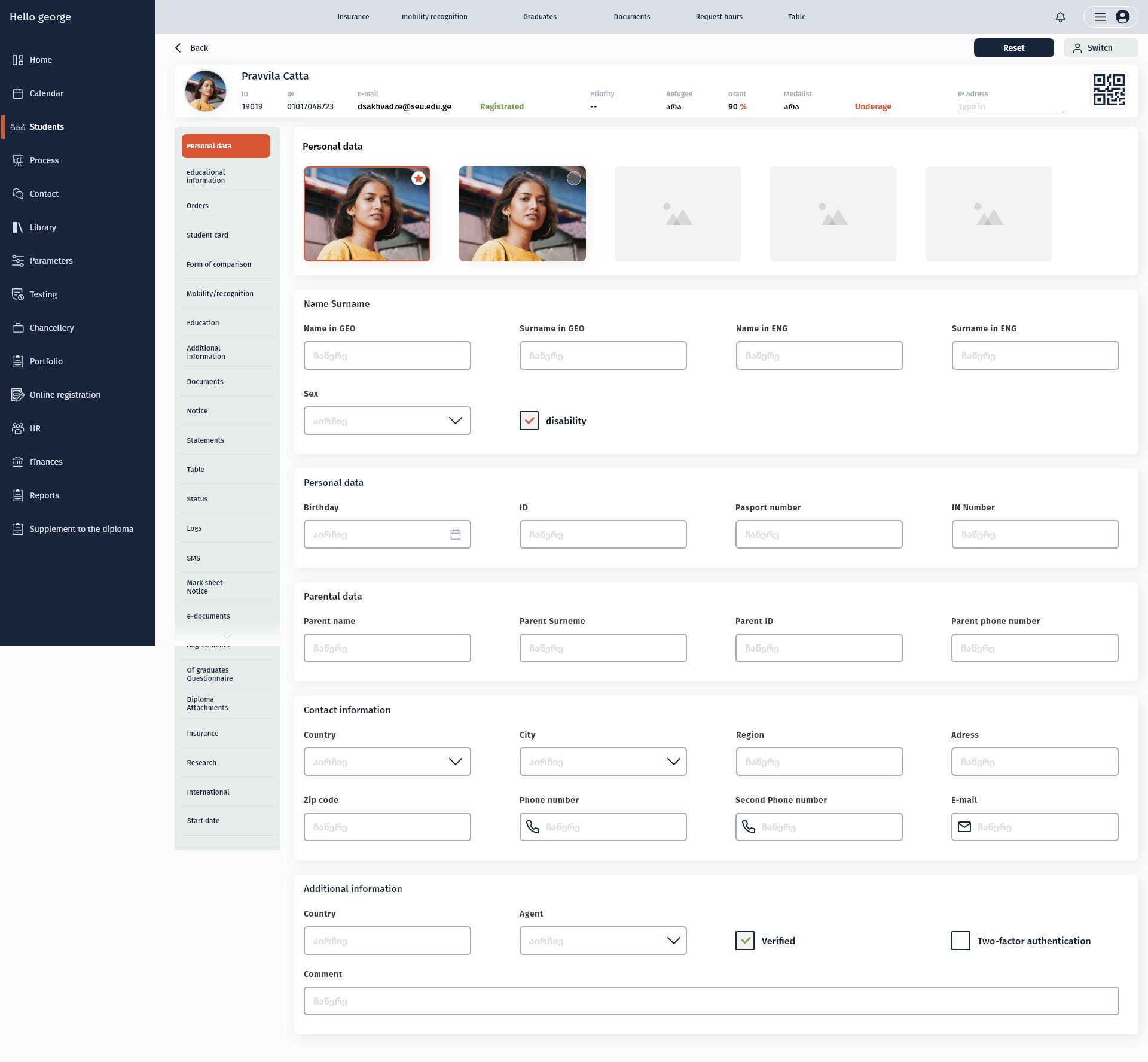 SEU · Registry — A register built for finding one person