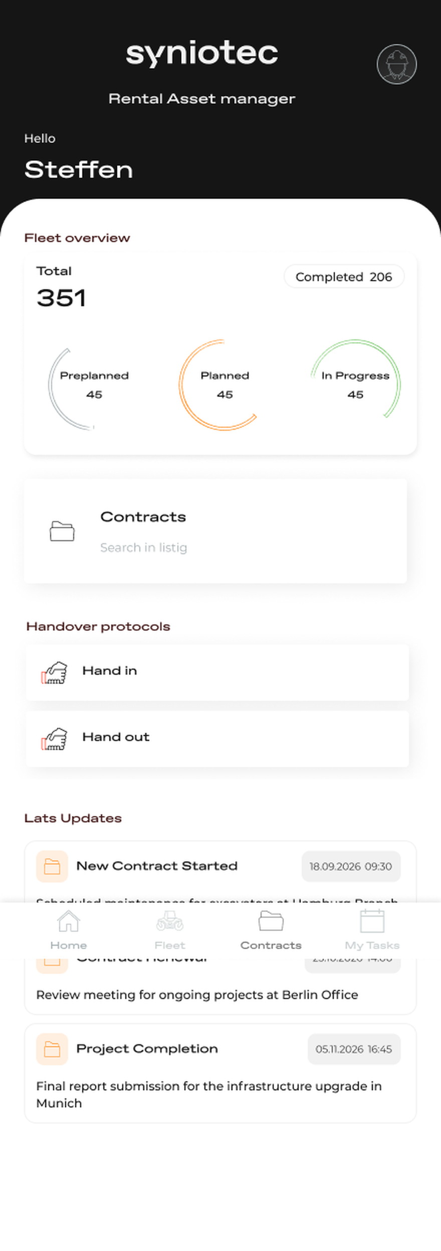 Syniotec · RAM Mobile — Handover promoted to the home screen